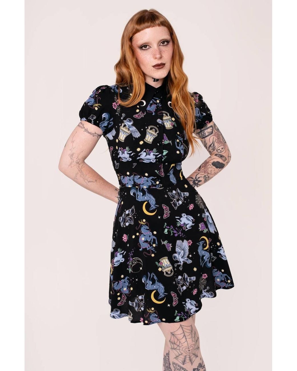 Hell Bunny Black Moonlit Bold Base Mini Dress