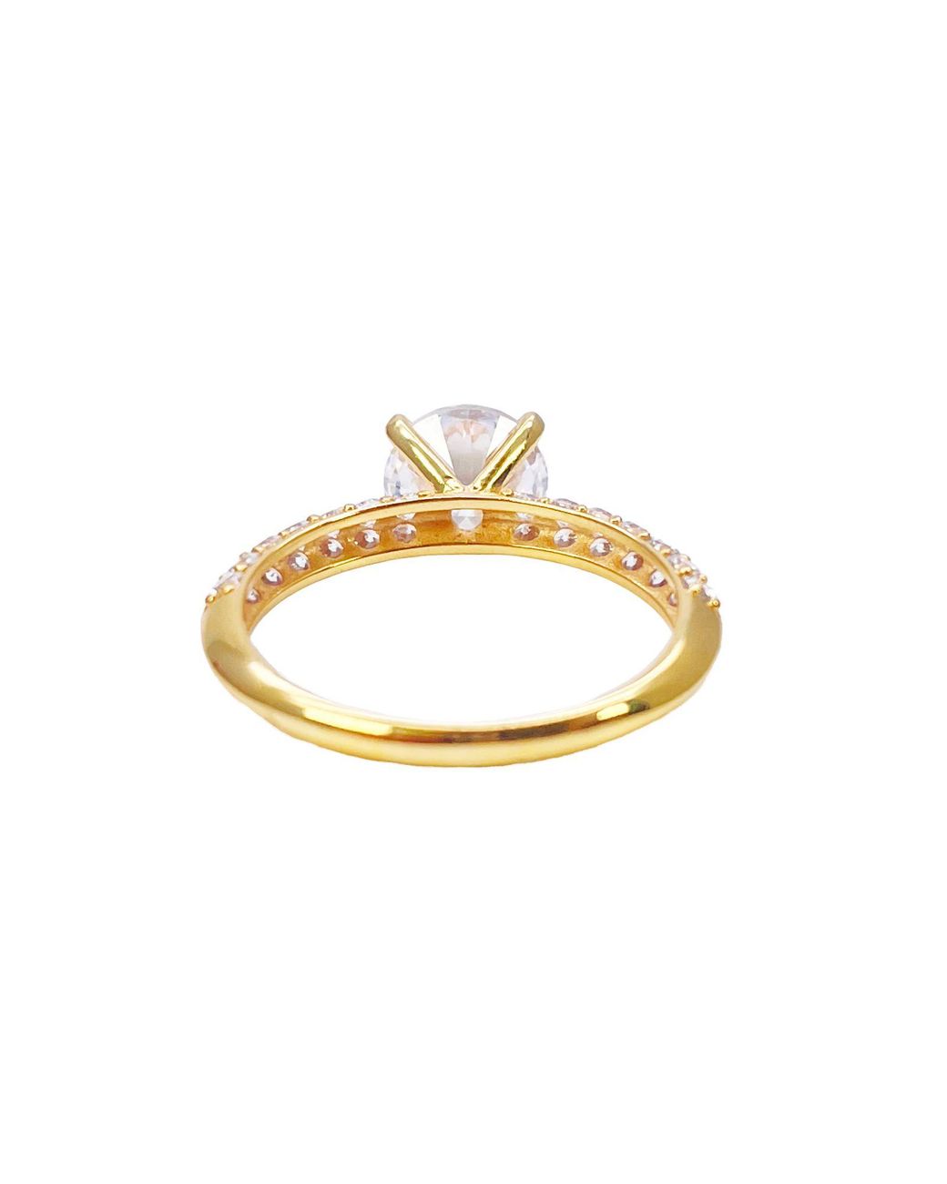 Raina Jewels Metallic 22Ct 4-Claw Half Eternity Engagement Ring & Matching Band