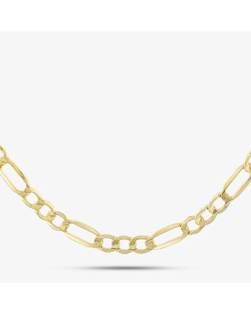 T.H.Baker Metallic 9Ct 20 Inch Hollow Figaro Chain Hf080-20