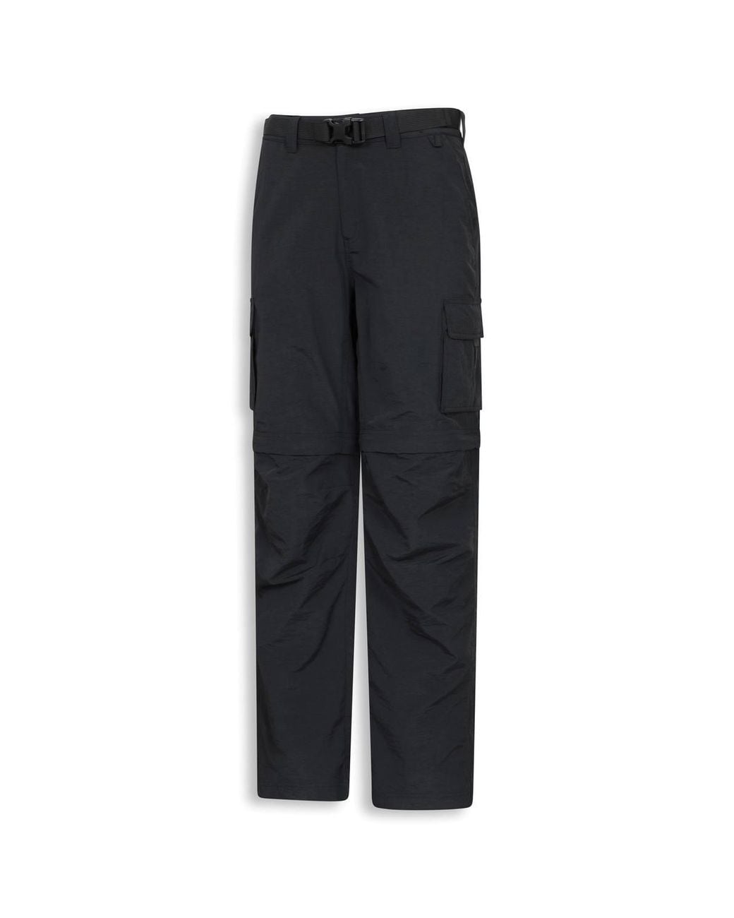 Mountain Warehouse Black 'Camp' Lightweight Short Length Convertible Zip-Off Cargo Trousers