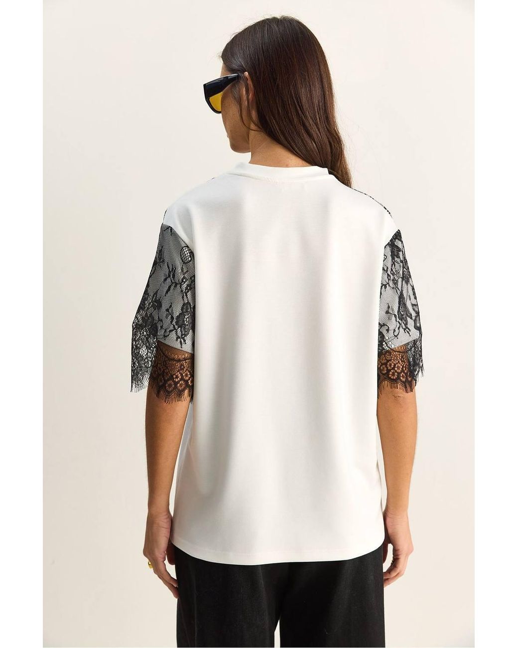 Bianco Lucci Gray Viscose Blend T-Shirt