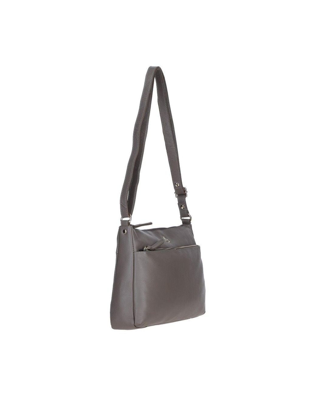 Ashwood Leather Gray 'Balmoral' Real Leather Shoulder Bag