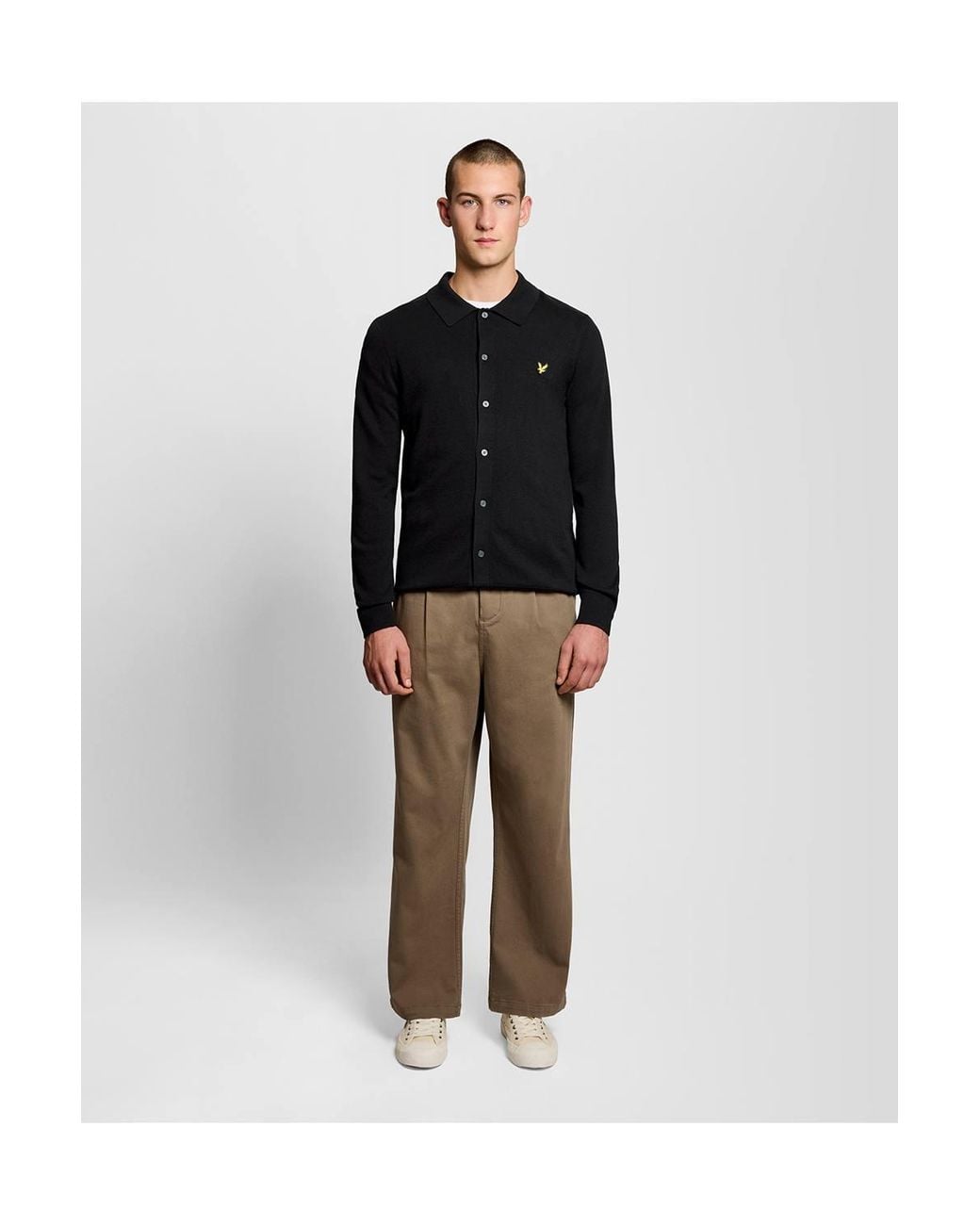 Lyle & Scott Black Cotton Knitted Shirt for men