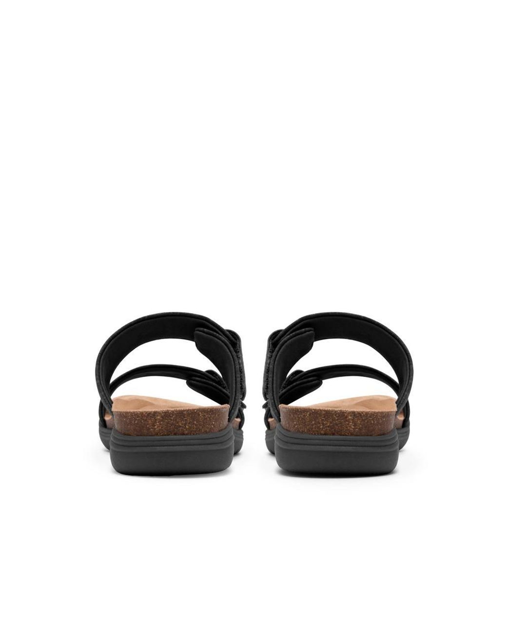 Clarks Black April Dusk Interest Flat Sandals