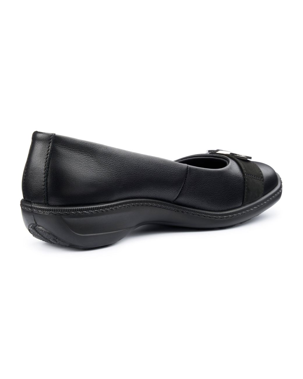 Hotter Black Wide Fit 'Grace' Ballet Pumps