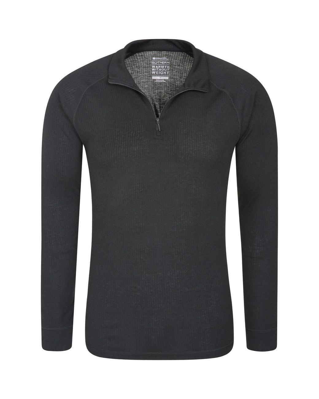 Mountain Warehouse Black 2 Pack 'Talus' Isotherm Quick Dry Breathable Zip Neck Baselayer Top for men