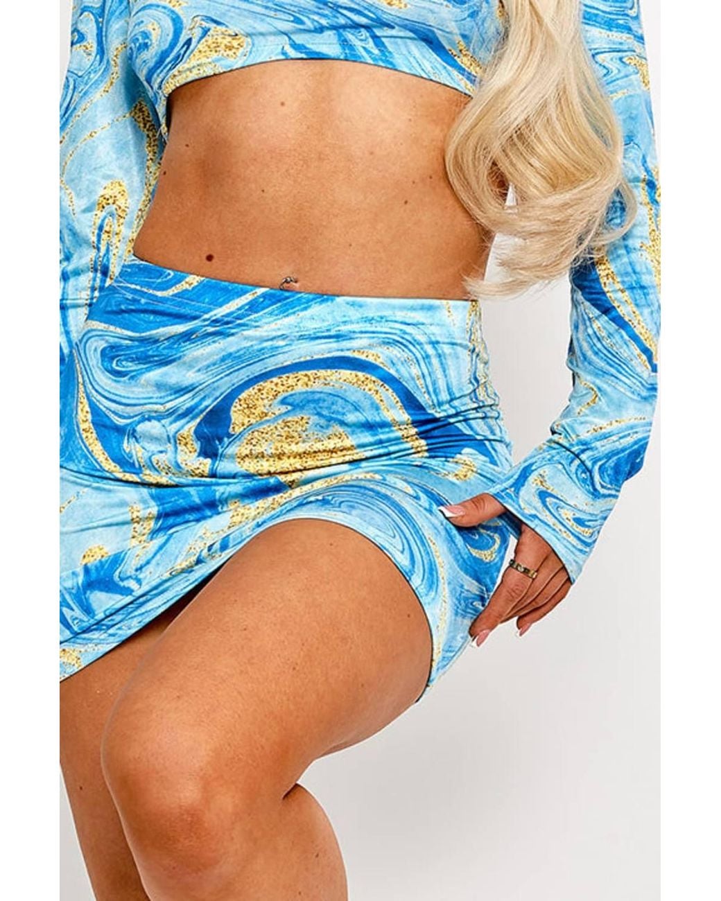 Stylewise Blue Watercolour Print Slinky