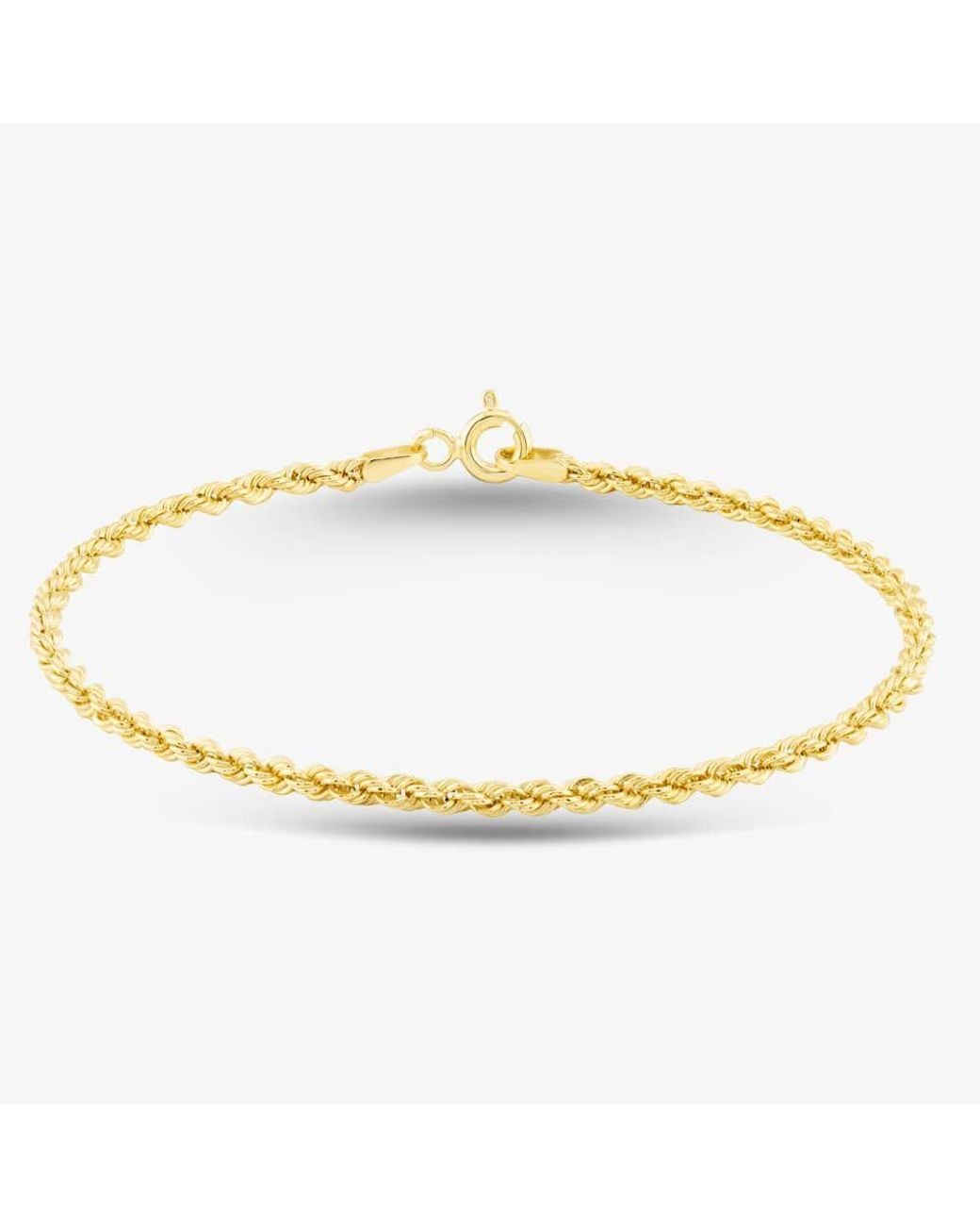 T.H.Baker Metallic 9Ct 18Cm Hollow Rope Chain Bracelet 1.22.0781