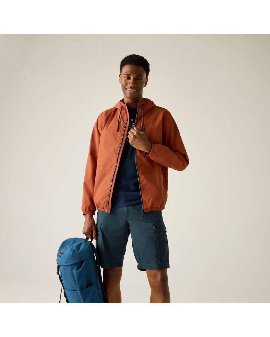 Regatta Brown Shorebay Marl Lightweight Hooded Waterproof Jacket for men