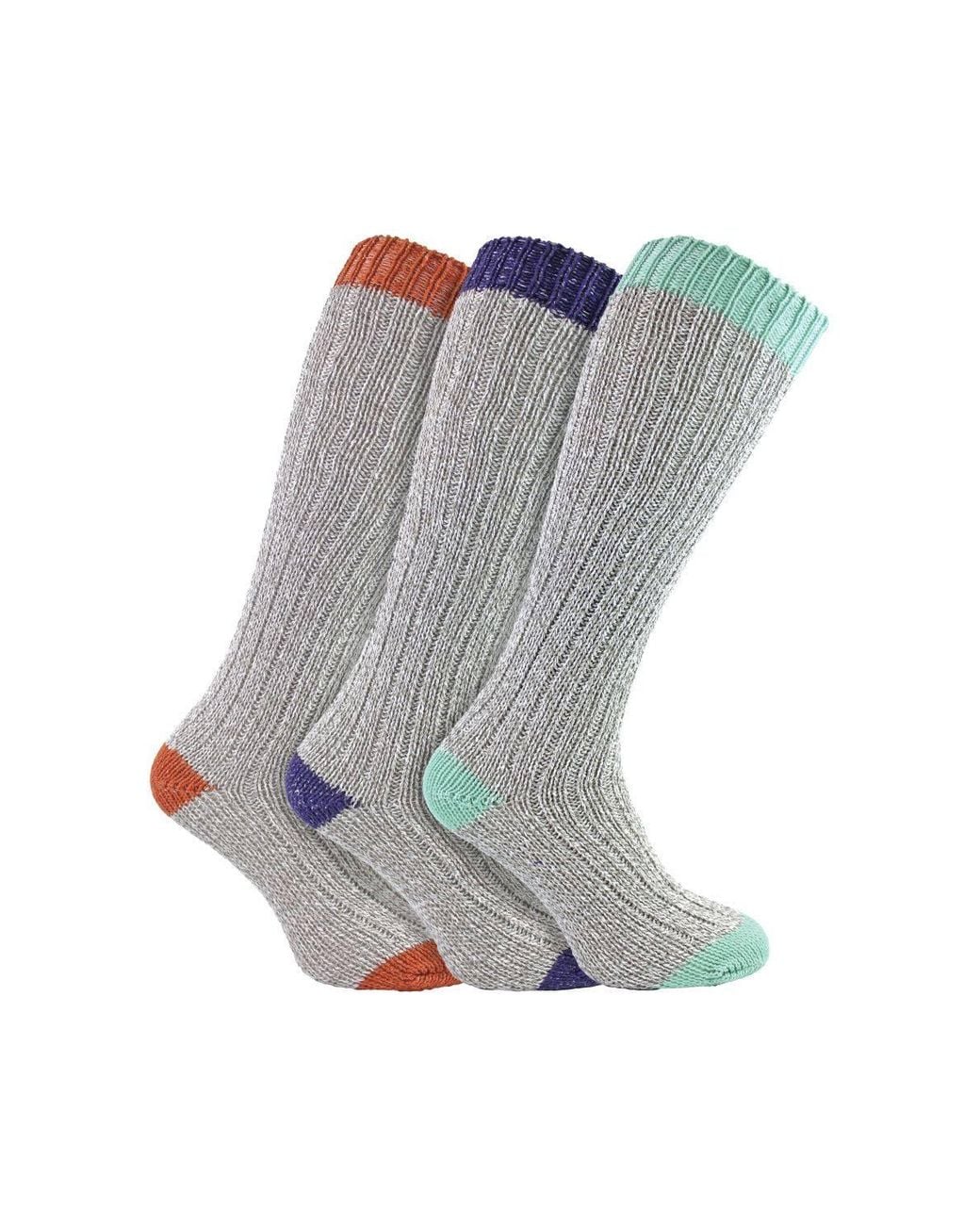 Sock Snob Gray 3 Pairs Extra Long Warm Wool Socks