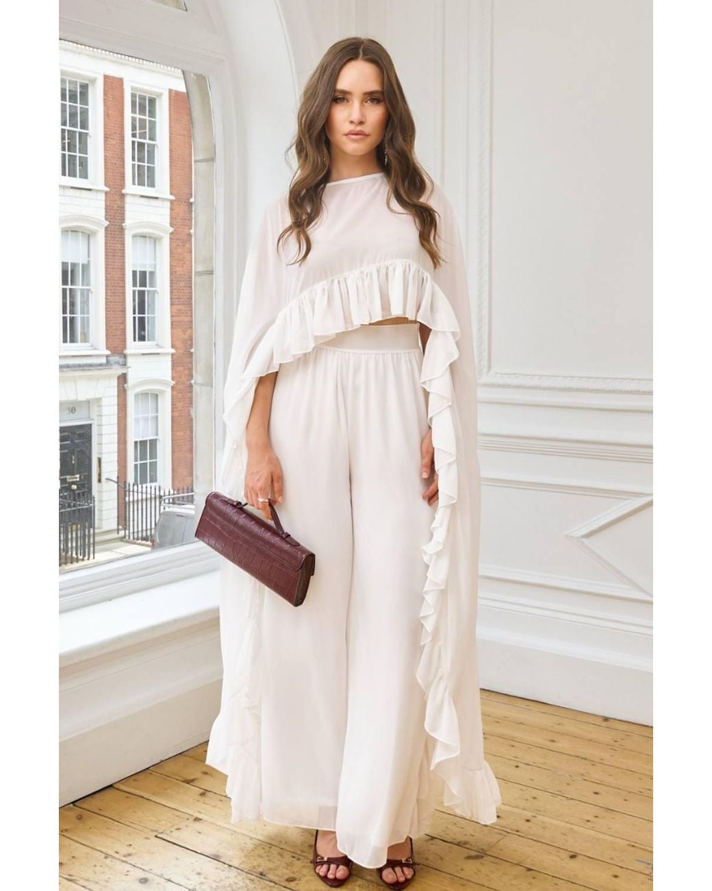 TFNC London White Minora Cape Top