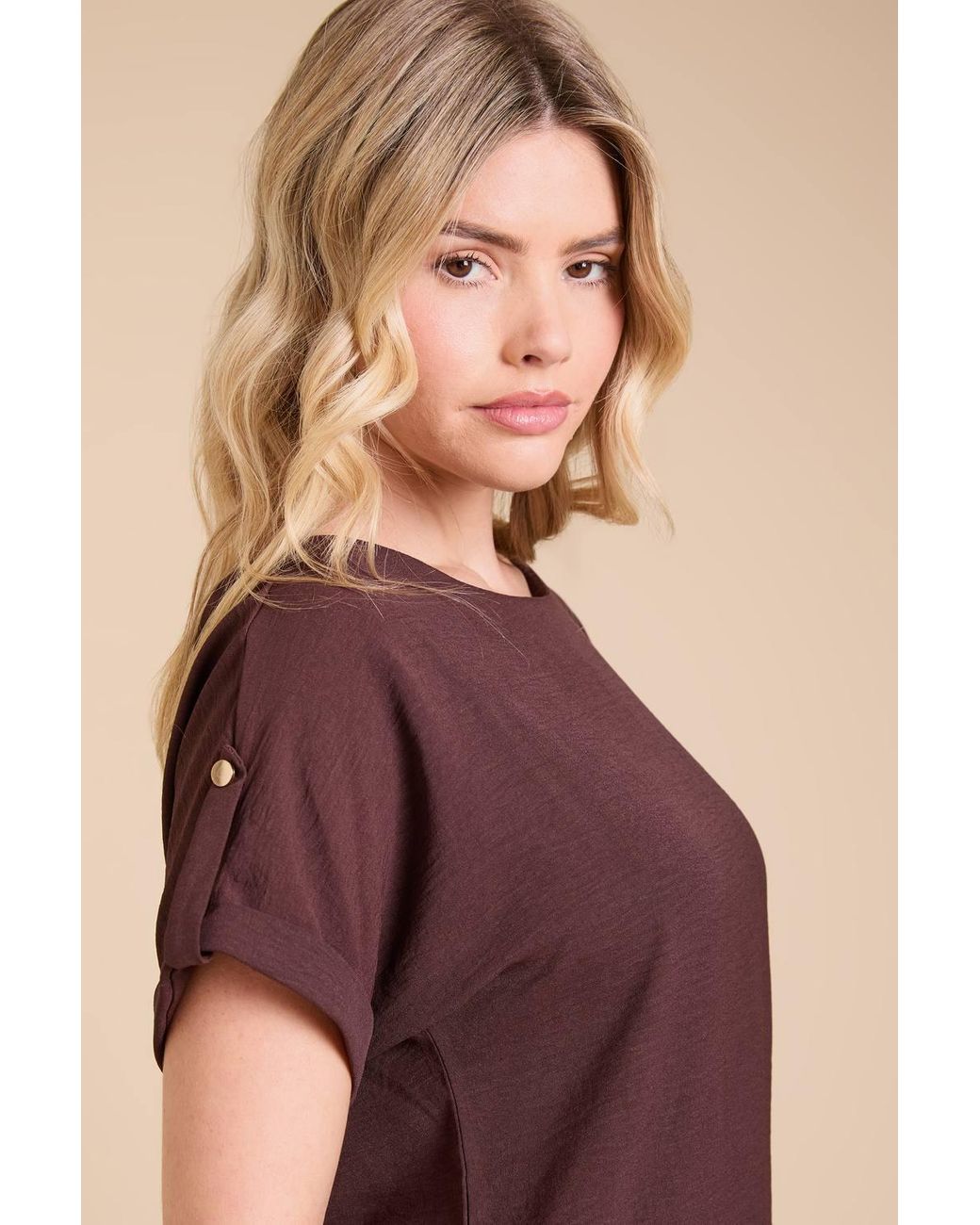 Dorothy Perkins Purple Roll Sleeve Blouse