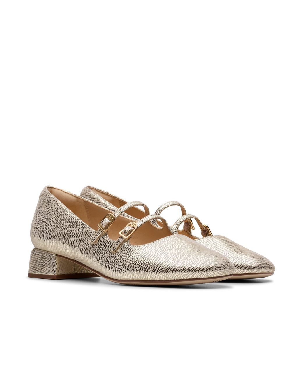 Clarks Gray Daiss30 Shine Champagne Interest Mary Jane