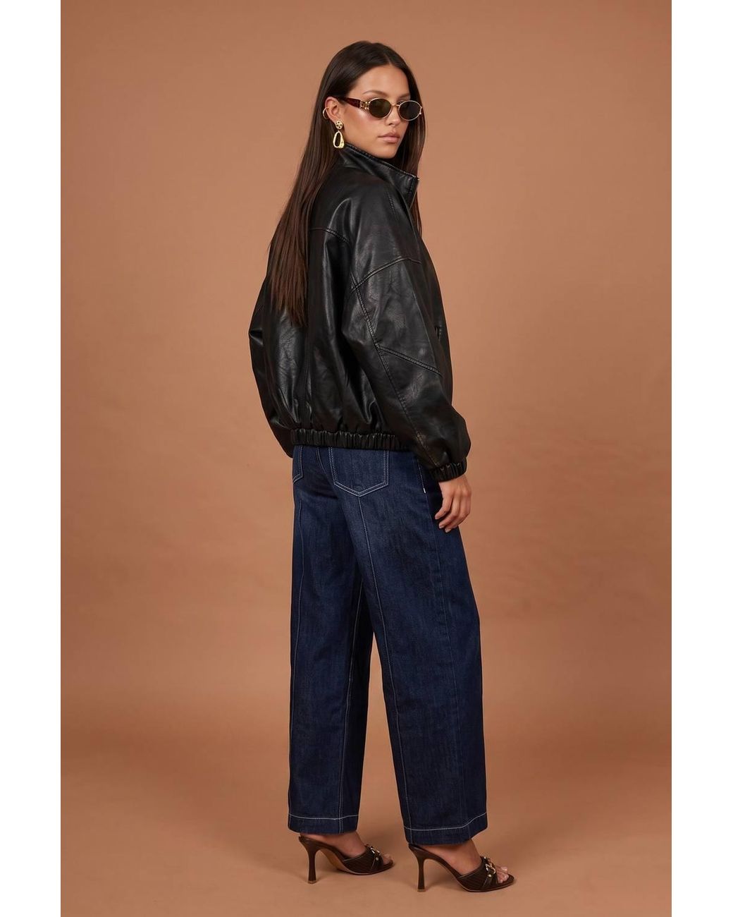 Urban Bliss Blue Pu Oversized Jacket