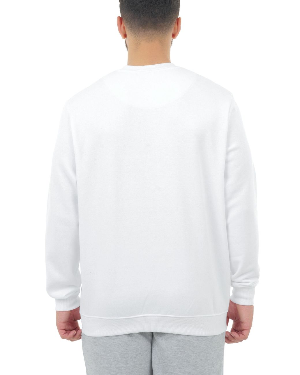 Smart Living White Polycotton Crewneck Sweatshirt for men