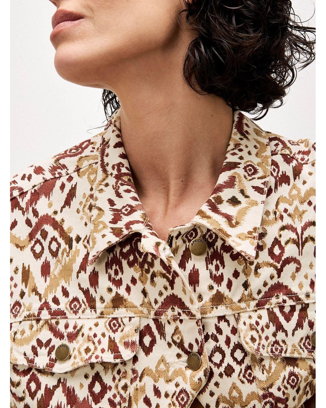 Apricot Natural Ikat Denim Jacket