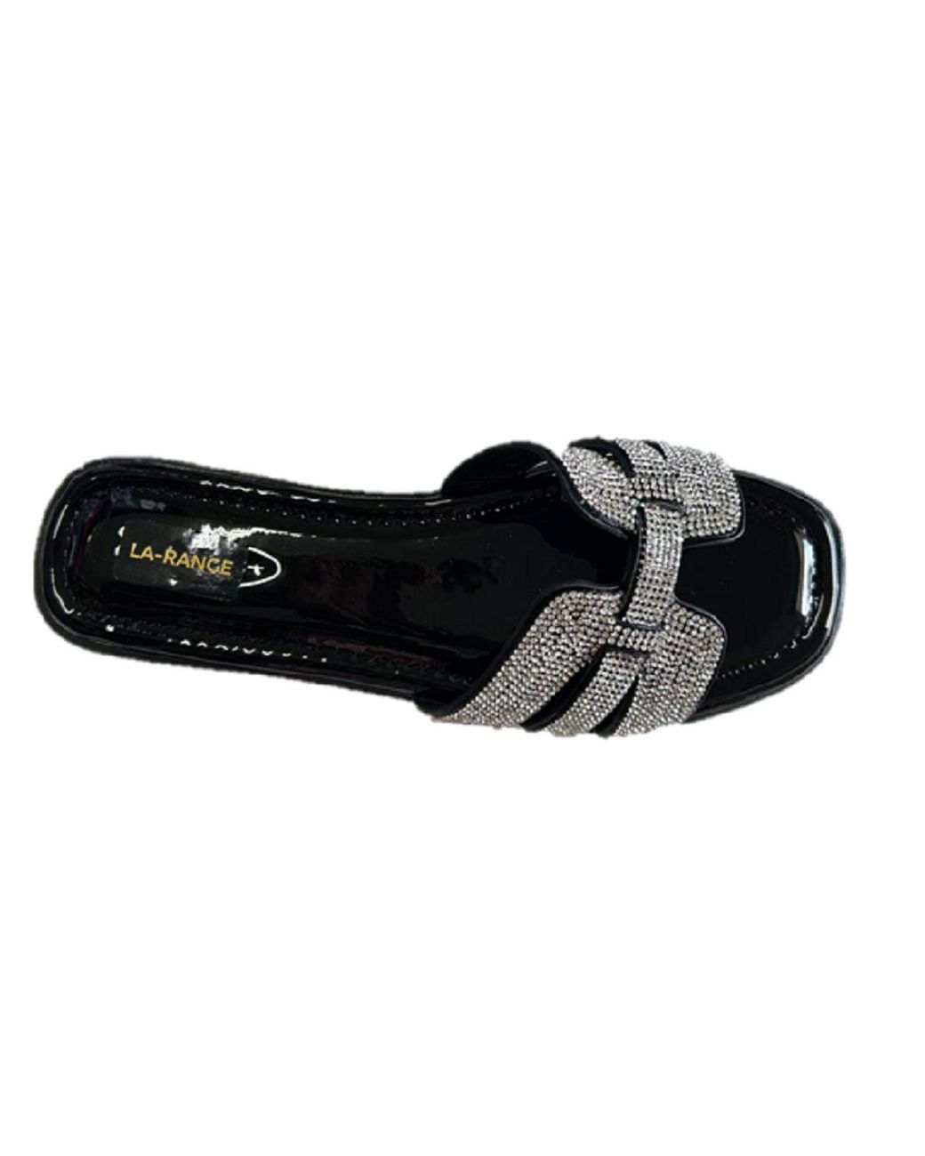 LARANGE Blue Sparkly Slip-On Sandals