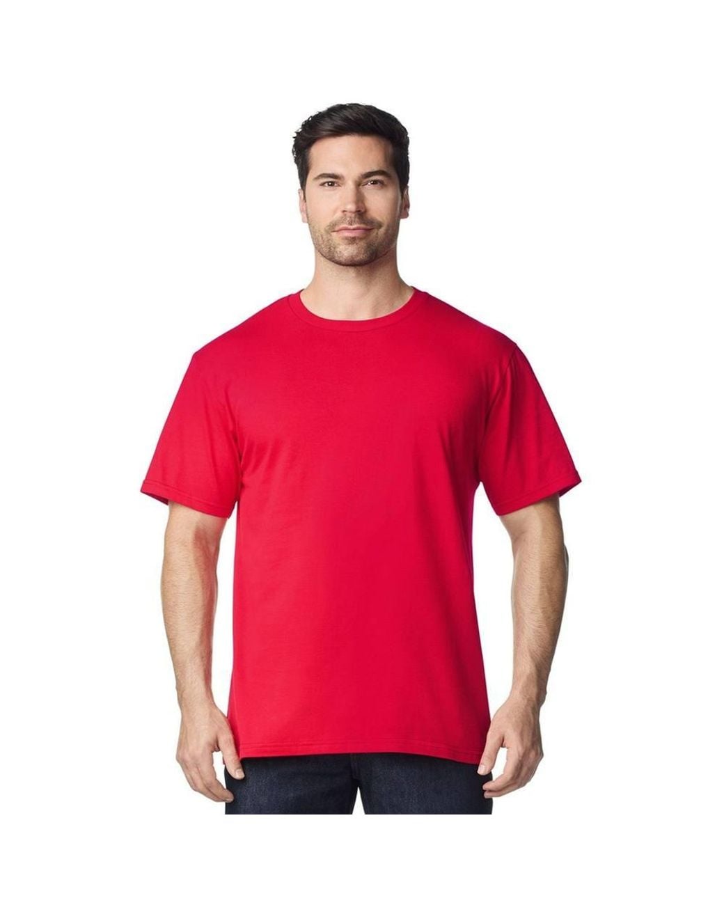 Gildan Red Softstyle Enzyme Washed Midweight T-Shirt for men