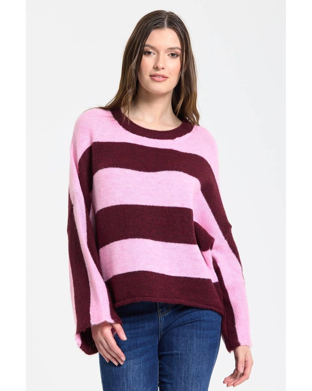 Liquorish Red Stripe Wool Blend Jumper