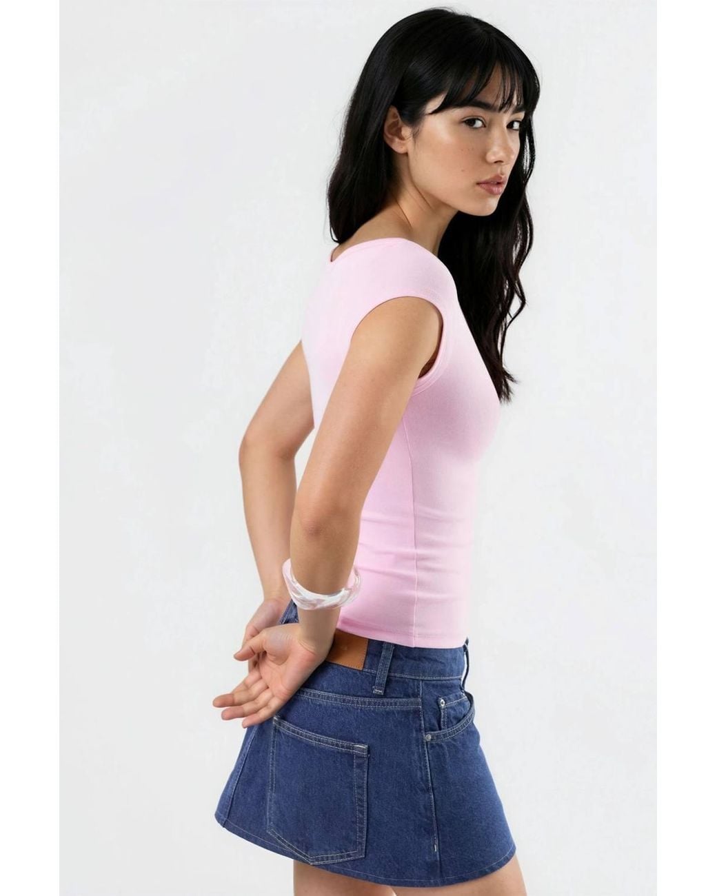 Busem Purple Slim Fit Boat Neck Blouse