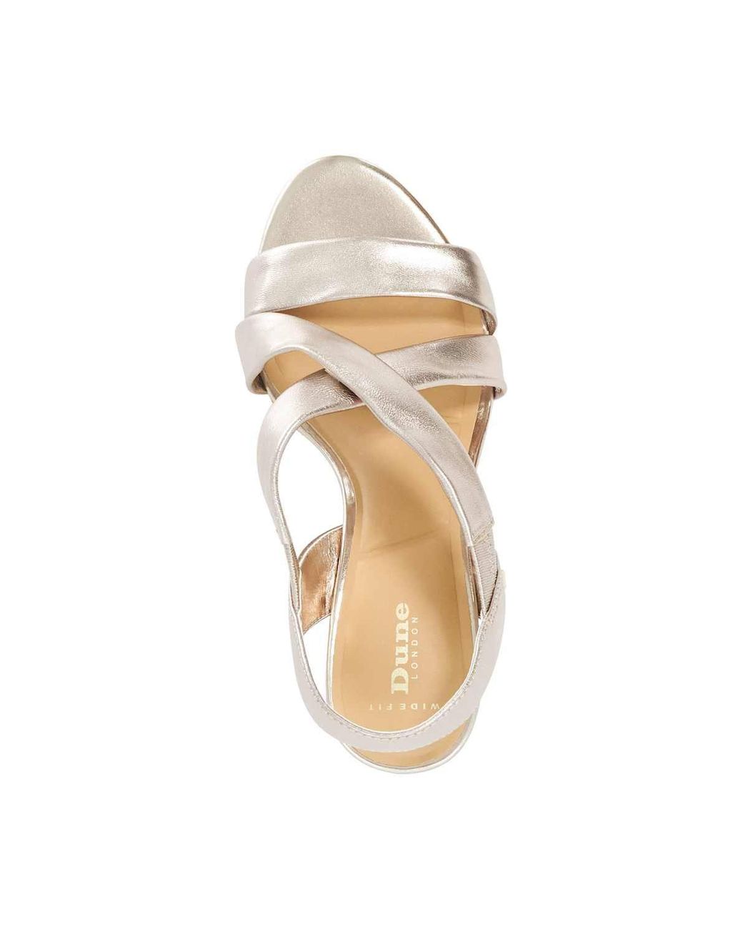 Dune White Wide Fit 'Kamies' Leather Wedges