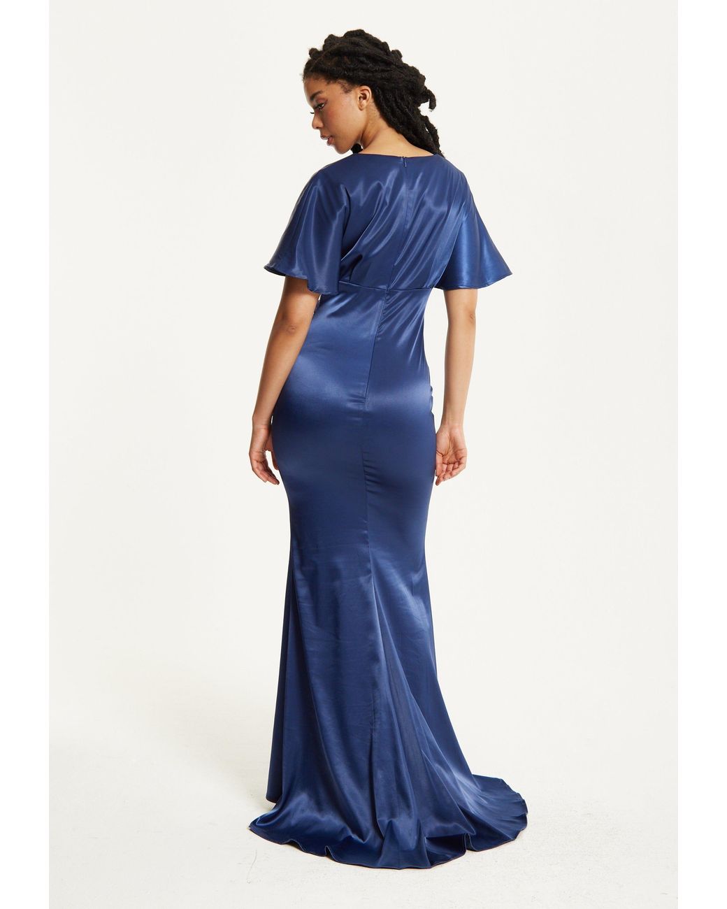 Liquorish Blue Short Sleeve Maxi Dress