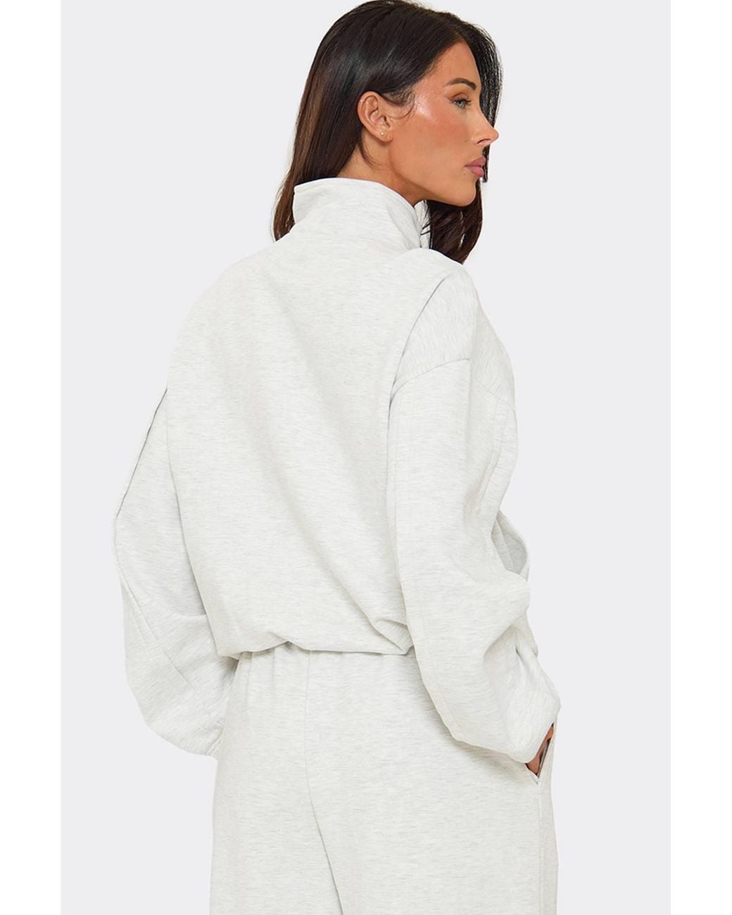 EGO White Long Sleeve High Neck Jacket