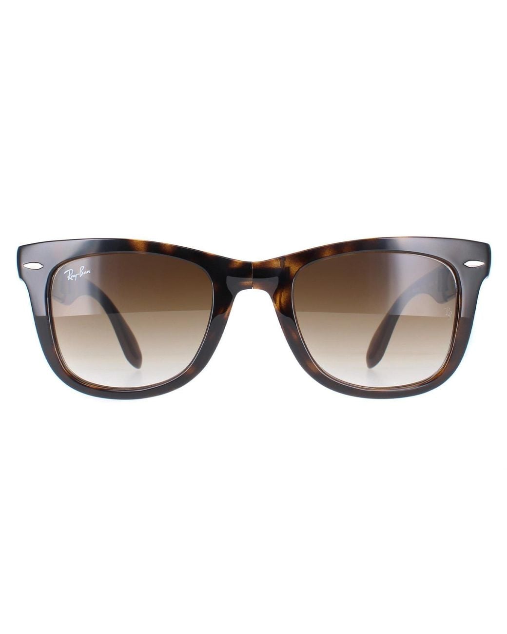 Ray-Ban Brown Rectangle Light Havana Gradient Folding Wayfarer 4105 Sunglasses for men