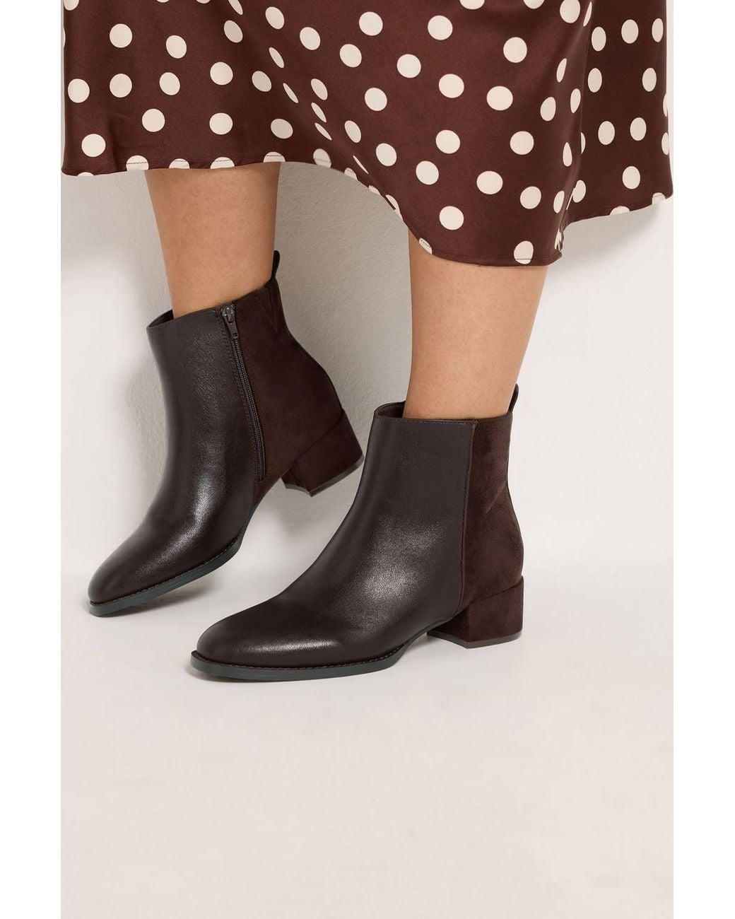 Yours Black Square Block Heel Ankle Boots
