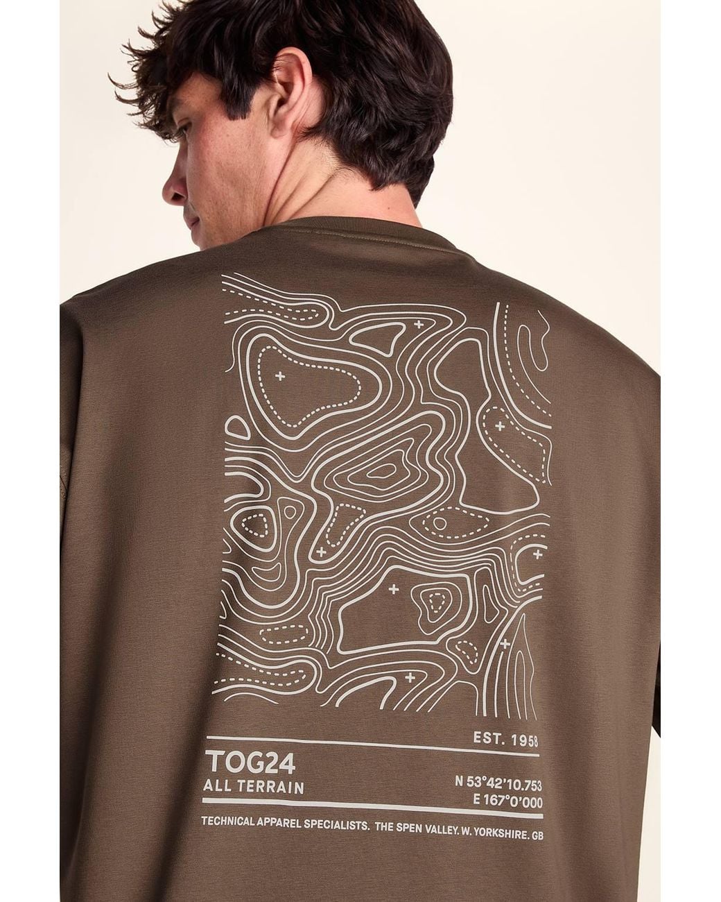TOG24 Brown 'Lloyd' Premium Heavyweight 100% Cotton Jersey Top for men
