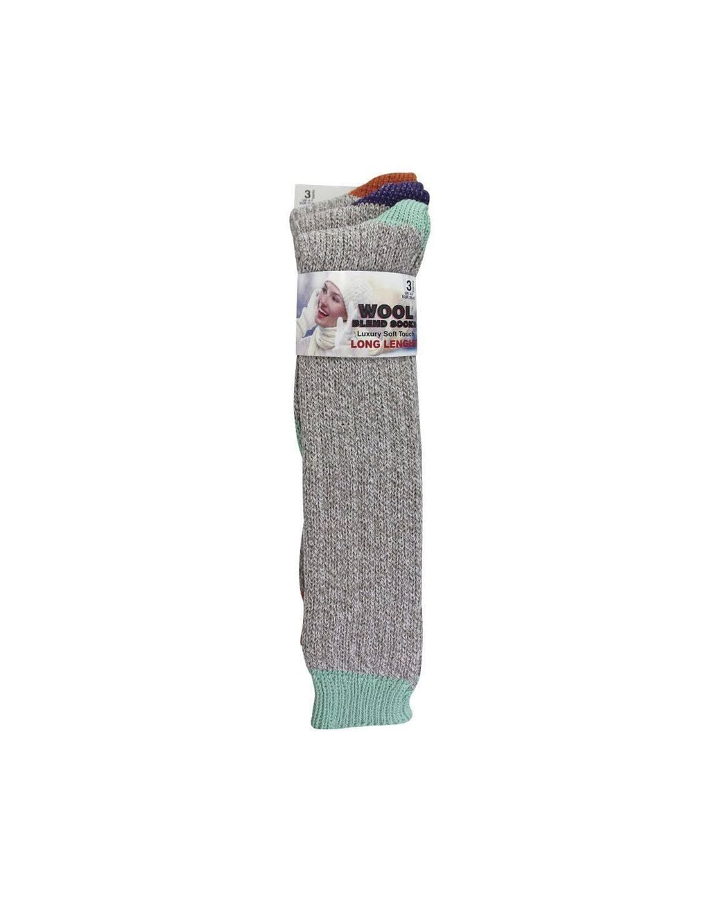 Sock Snob Gray 3 Pairs Extra Long Warm Wool Socks