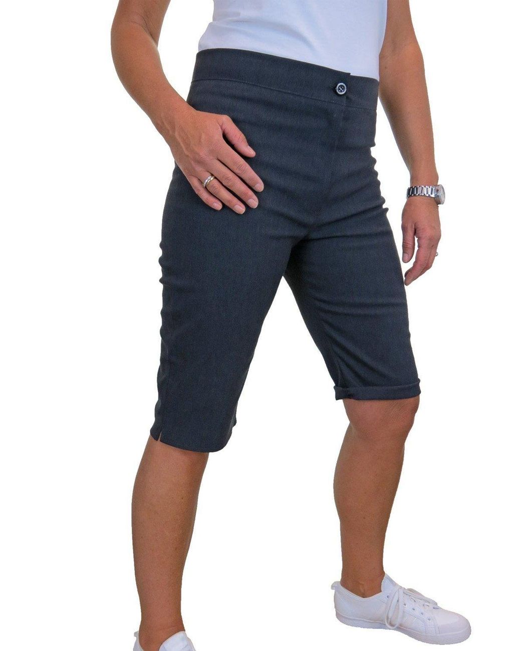 Paulo Due Blue Everyday Stretch Knee Length Shorts