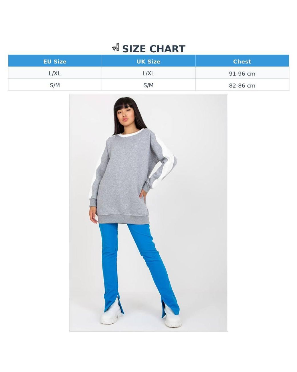 Love Lace Blue Cotton Boat Neck Long Sleeve Sweatshirt With Contrast Detail