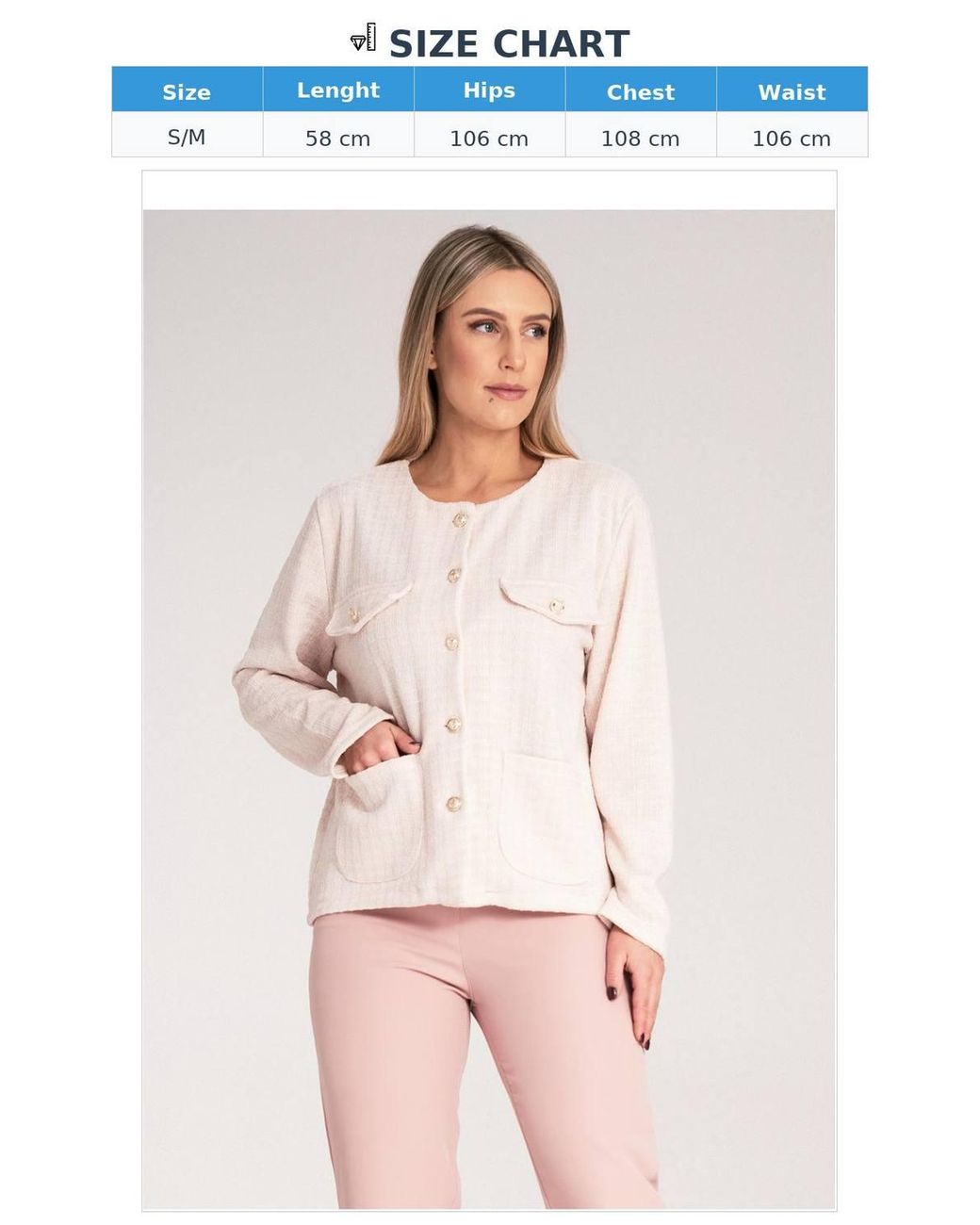 Love Lace Pink Classic Checked Tweed Blazer With Buttons