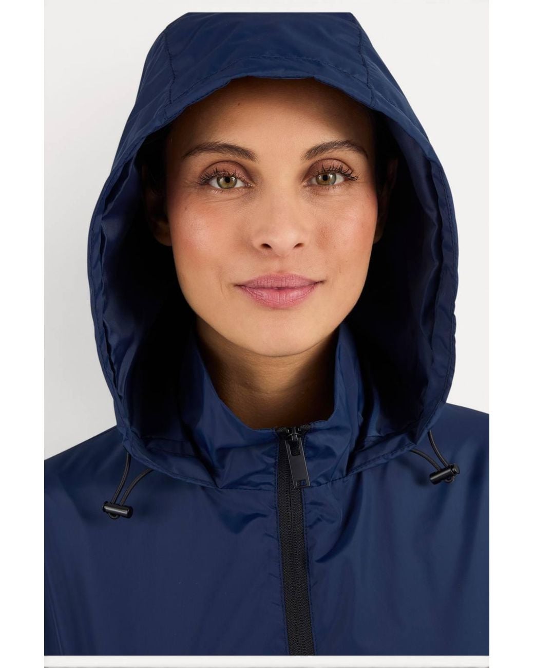 DAMART Blue 1 Lightweight Coat Plain Regular Length Woven Polyester