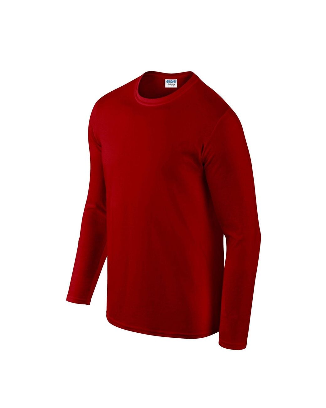 Gildan Red Softstyle Plain Long-Sleeved T-Shirt for men
