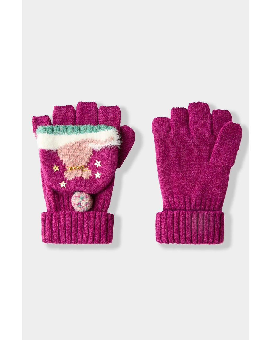 Joe Browns Pink Cosy Cats Winter Glove
