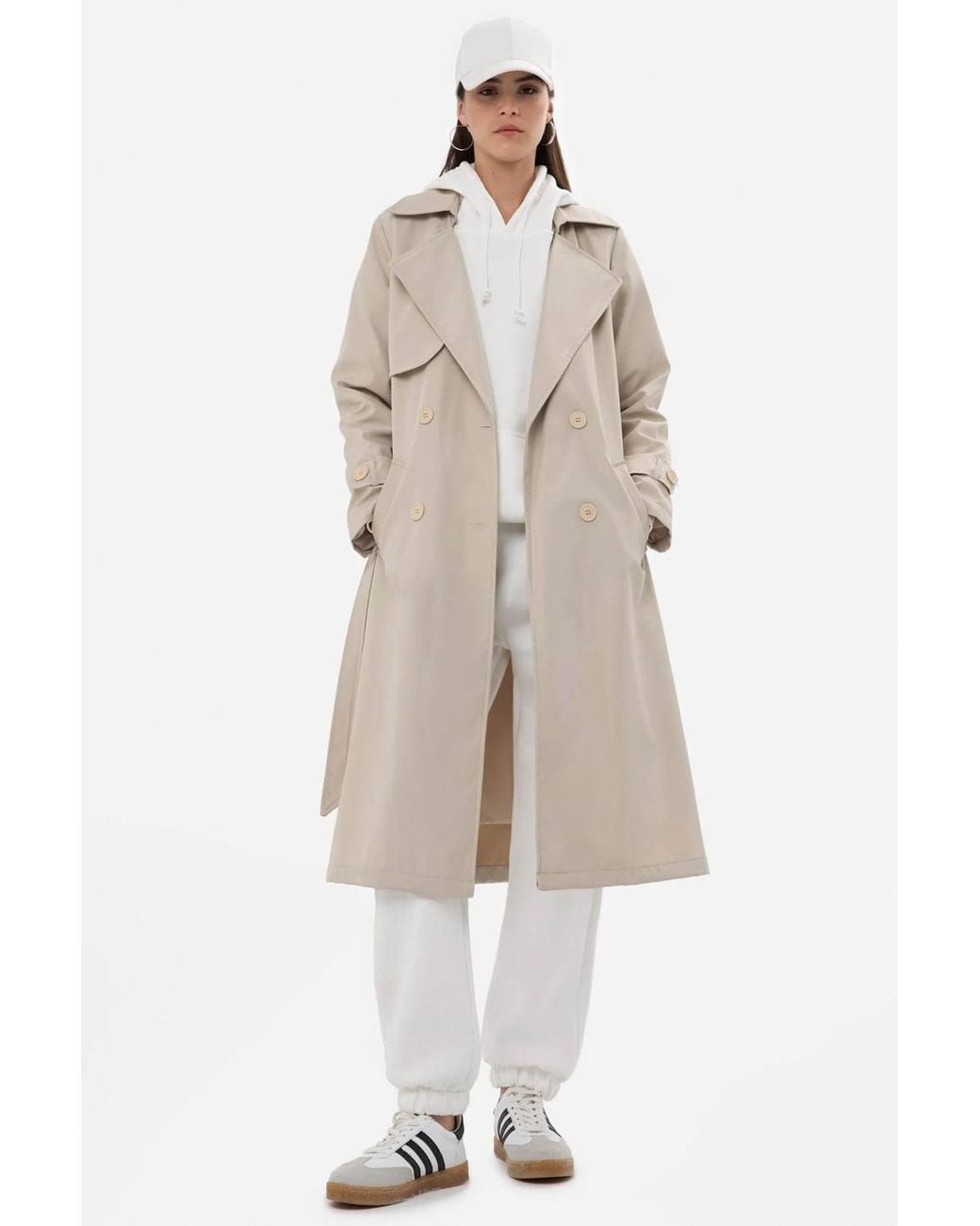 Hiccup Natural Trench Coat With Belt