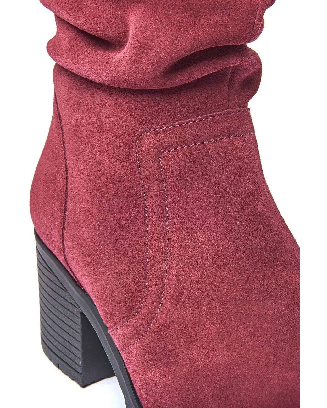 Moshulu Red 'Taylor Heeled Suede Ankle Boots