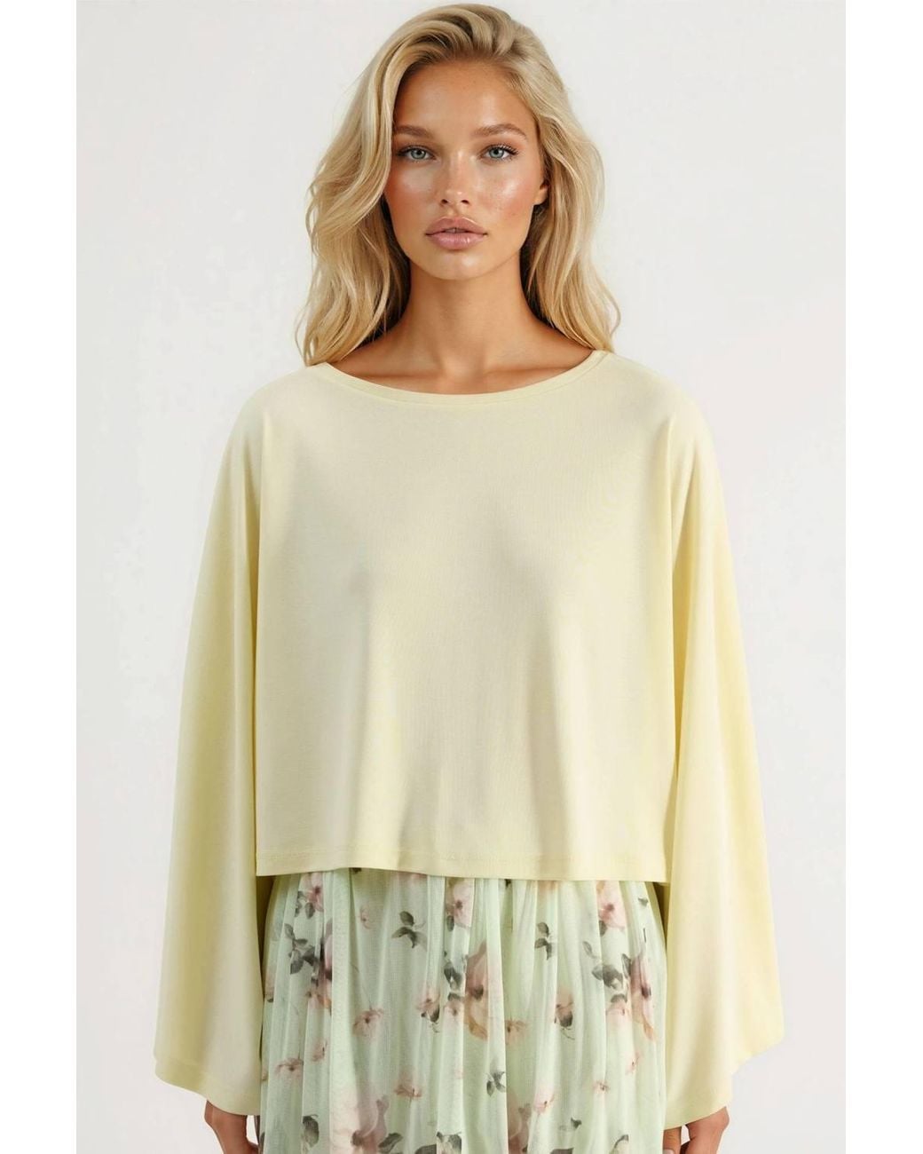Busem Natural Loose Fit Boat Neck Blouse