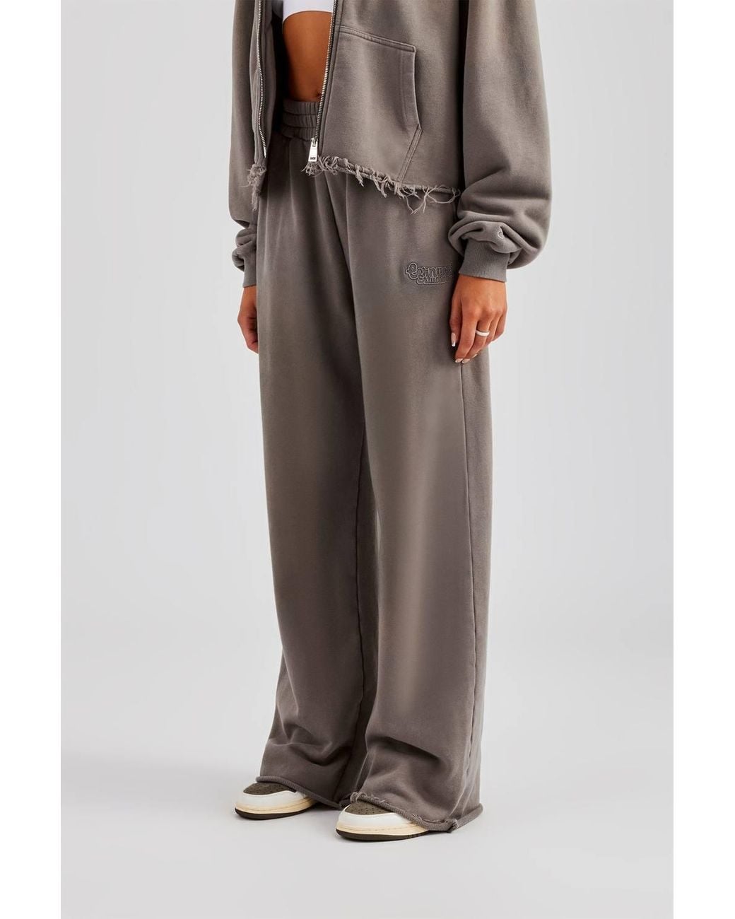 CERNUCCI Gray Washed Wide Leg Jogger
