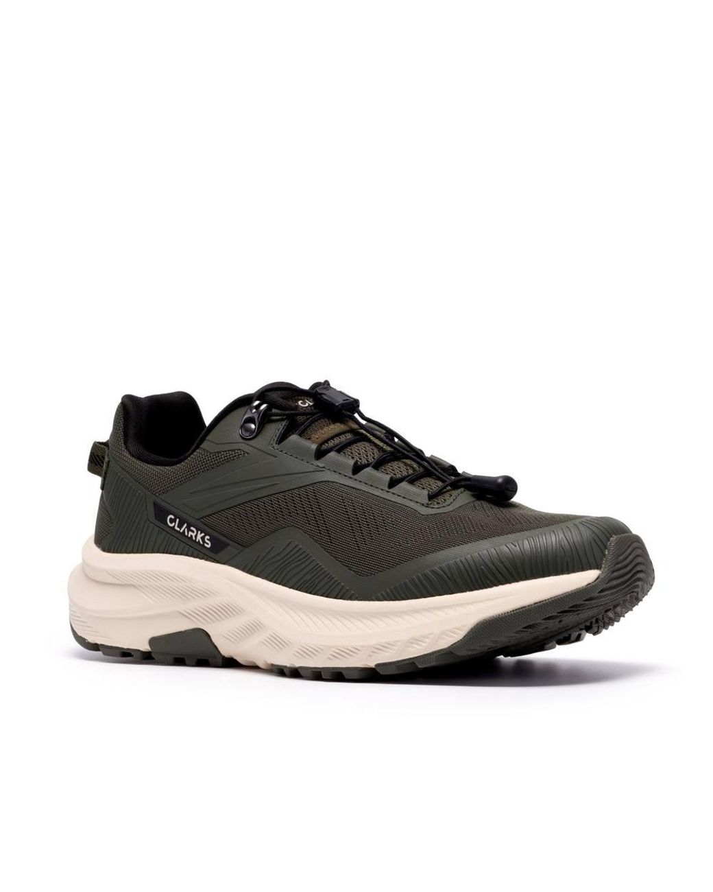 Clarks Black Enford Lace Khaki Trainers, Lace Up for men