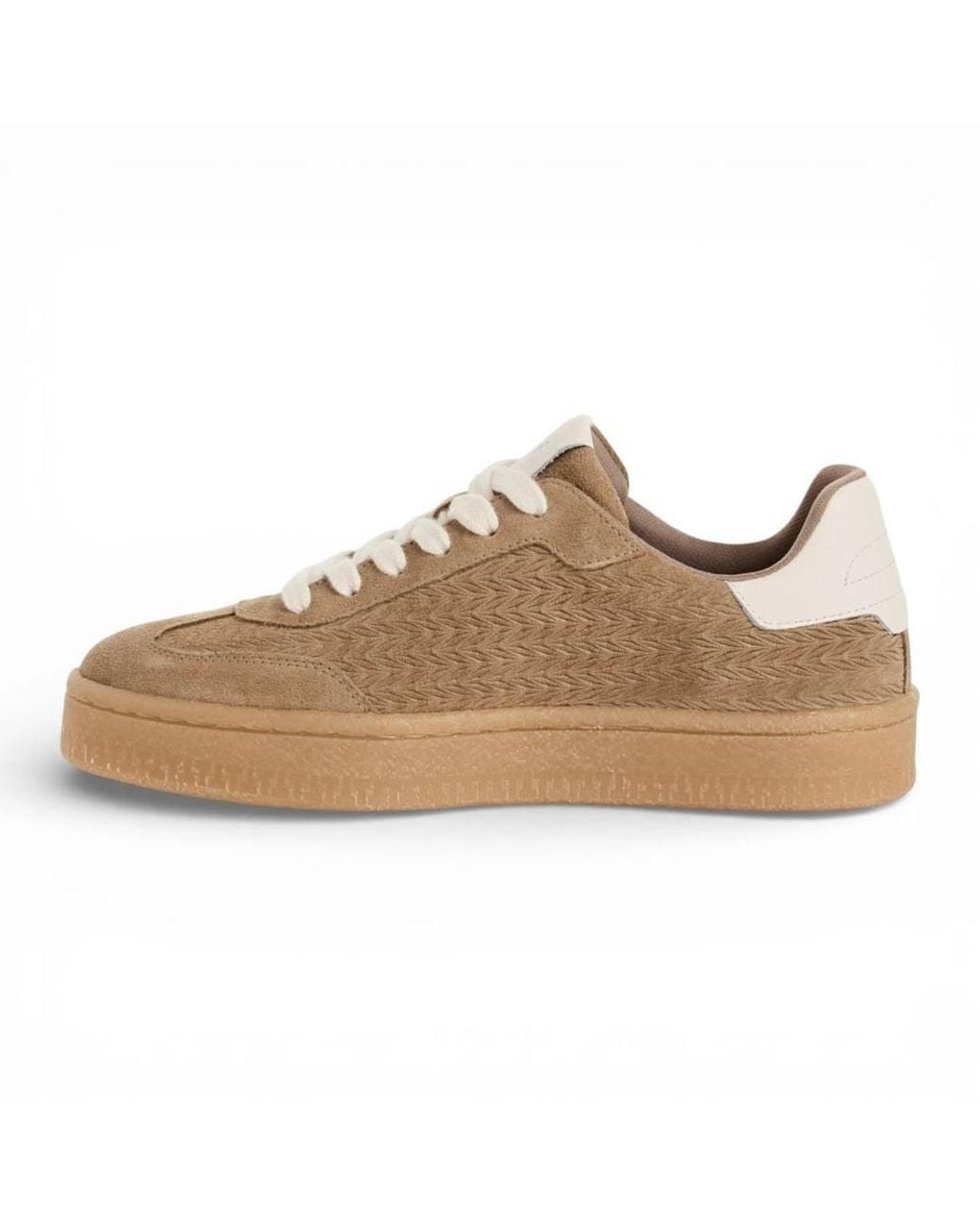 TruClothing Natural Leather Stripes Trainers Sneaker Shoes