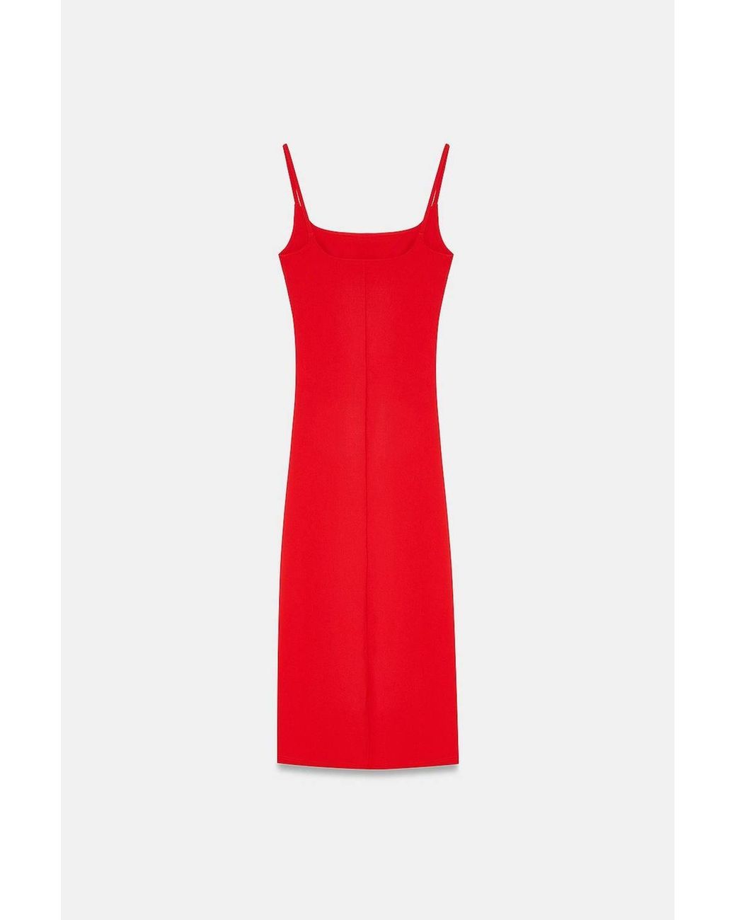 Dilvin Red Sleeveless Bodycon Midi Dress
