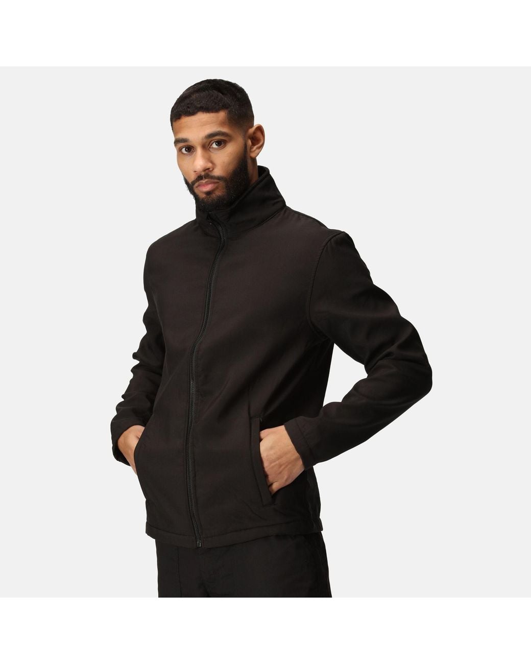 Regatta Black Ablaze Printable Softshell Jacket for men