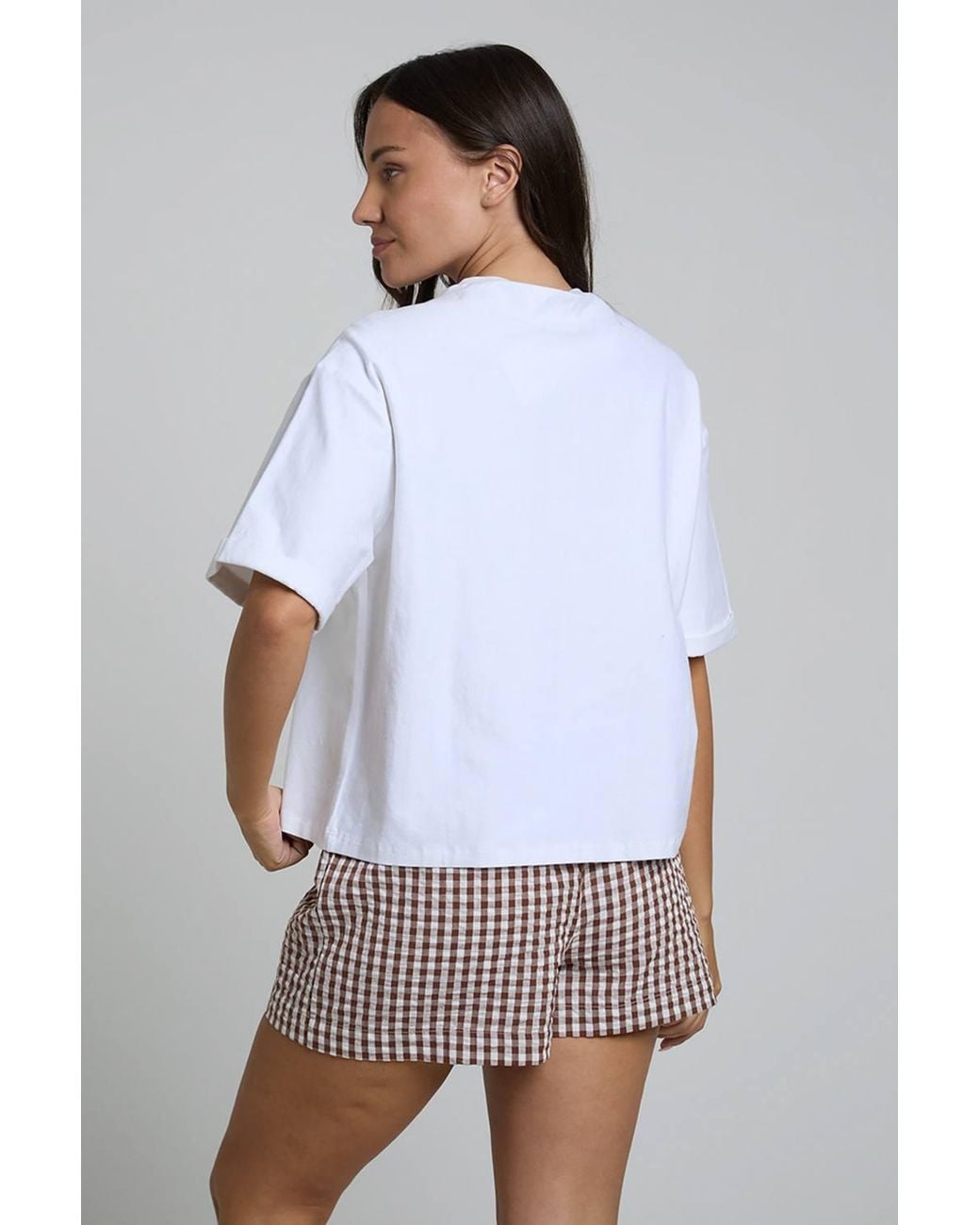 Native Youth White Cotton Crochet Graphic Crew Neck Short Sleeve T-Shirt