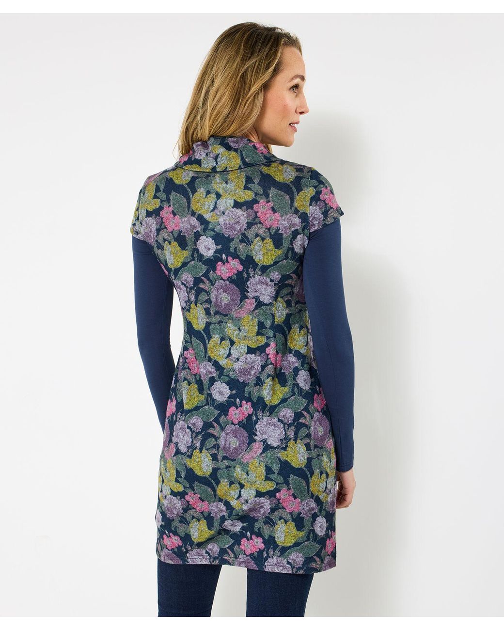 Joe Browns Blue Stretch Jacquard Layered Tunic