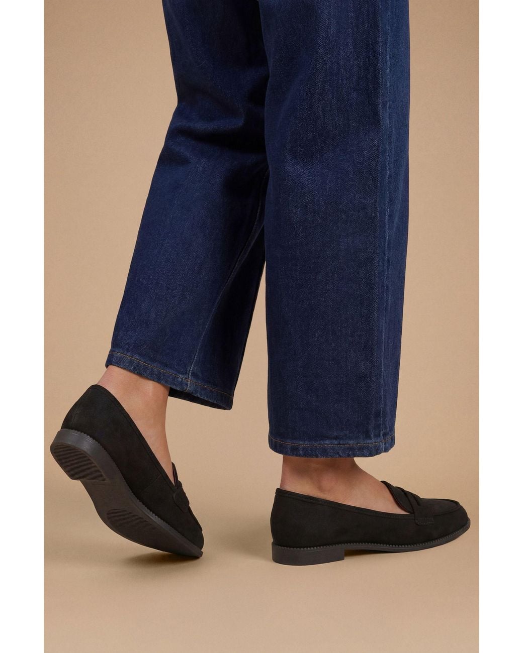 Dorothy Perkins Blue Wide Fit Lara Penny Loafers