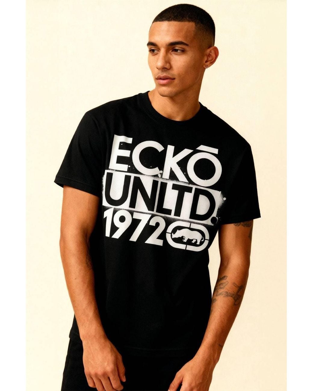 Ecko' Unltd Black Stacked T-Shirt for men