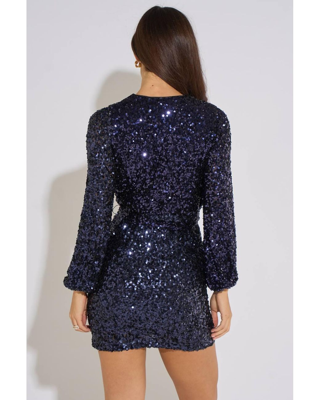Gini London Blue Sequin Bodycon Mini Dress